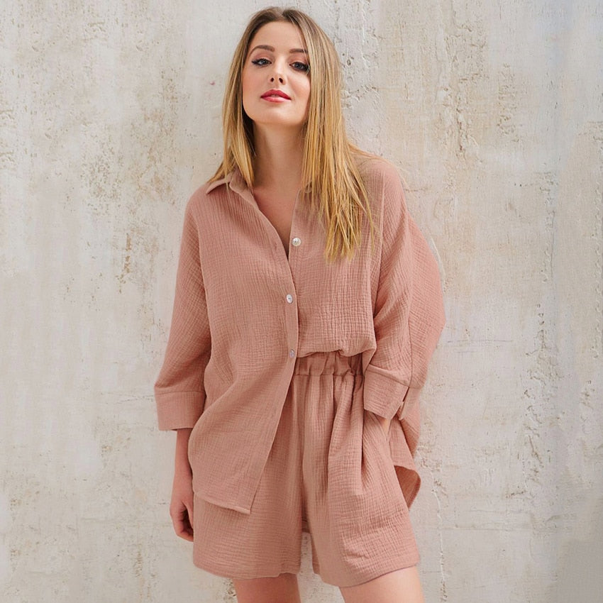 Jasmin - pyjama en gaze de coton pour femme
