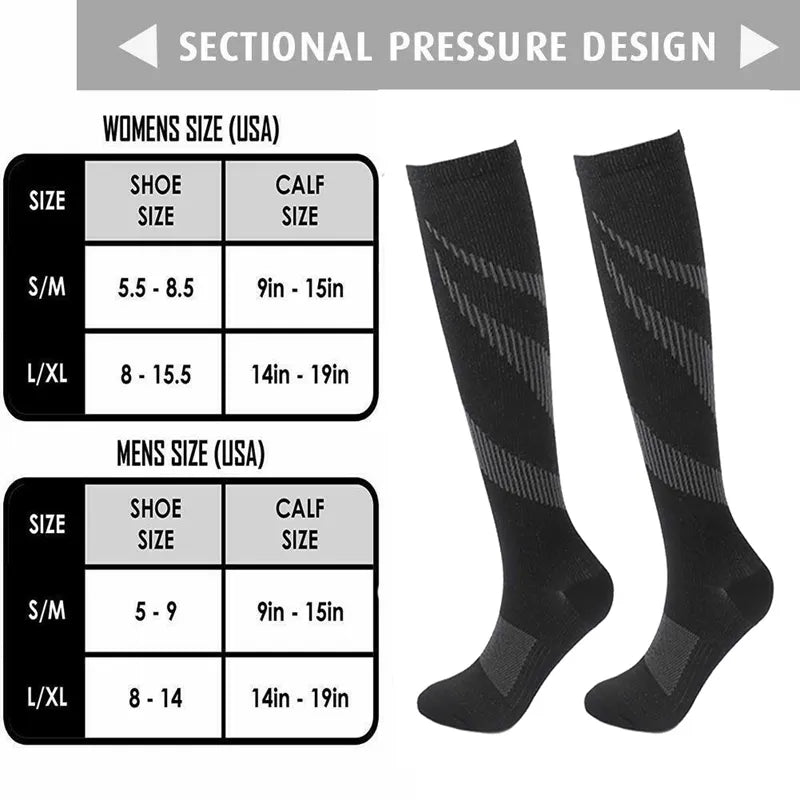 Lot de 2 Paires de Chaussettes de Compression Anti Varices