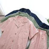 Pyjama en Gaze de Coton Chemise & Short Mixte - Printemps/ Été