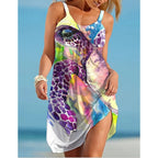 Robe de Plage à Imprimés Marins Sans Manches