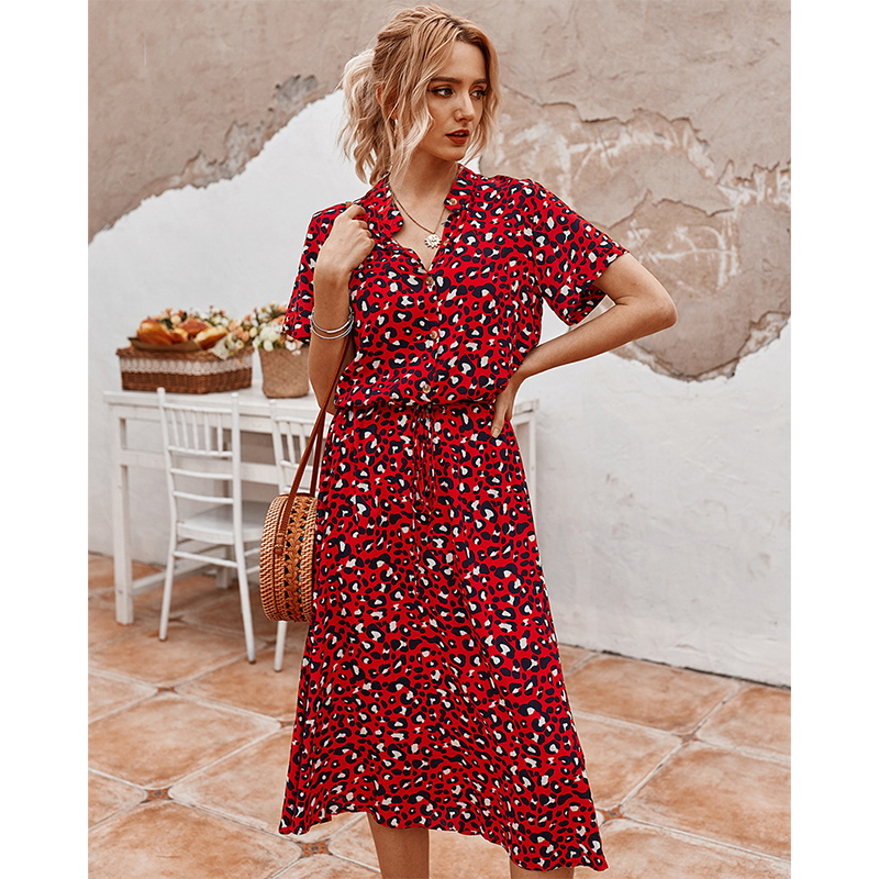 Robe chemise d'été légère à imprimé