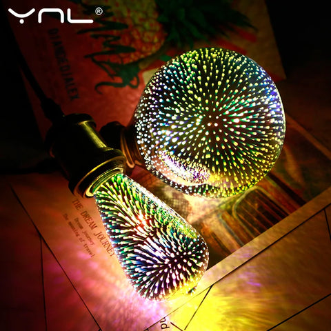 Ampoule LED feu d'artifice coloré 3D
