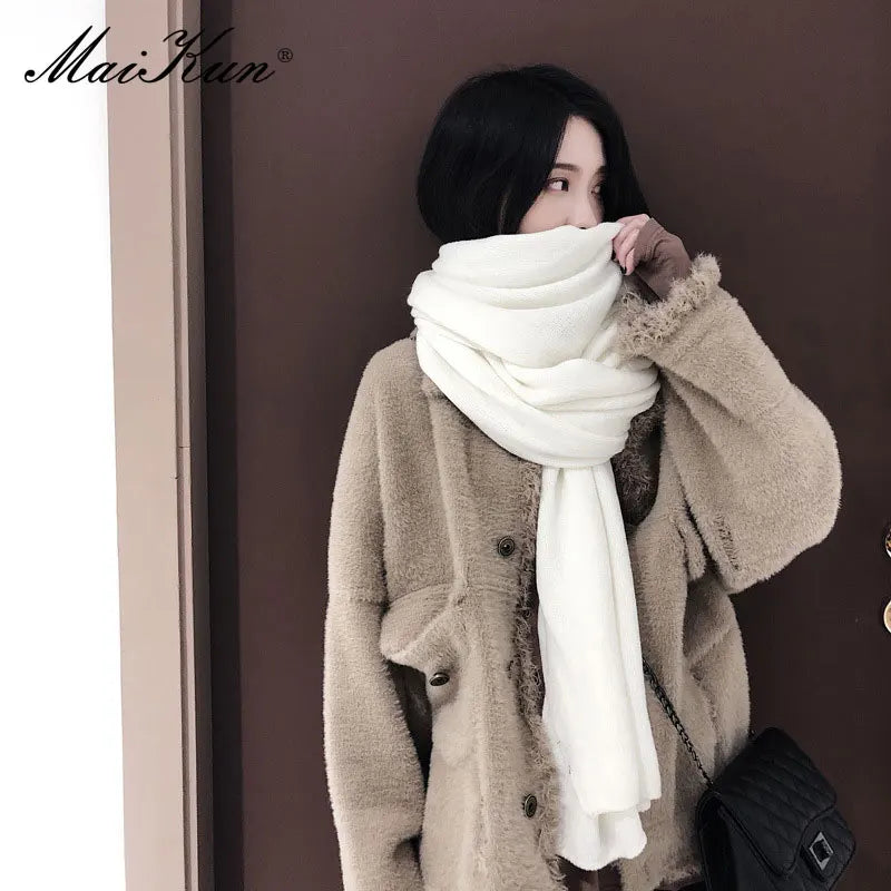 Chunky & Long Knit Scarf - Cashmere Softness