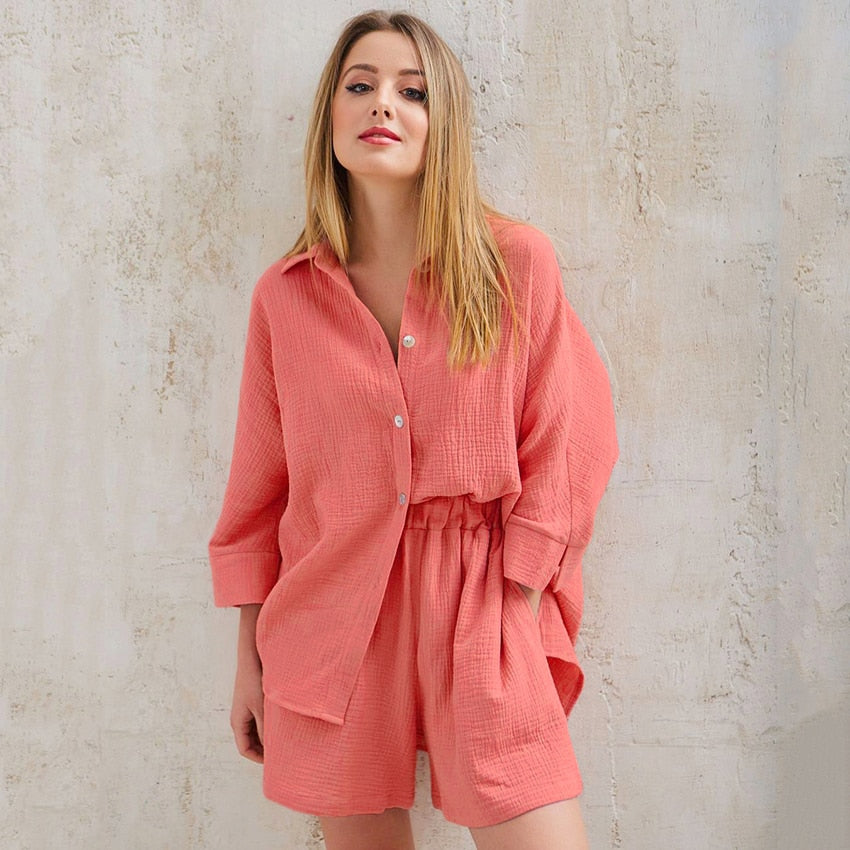 Jasmin - pyjama en gaze de coton pour femme