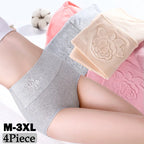 Pack of 4 High-Waisted Breathable Cotton Briefs