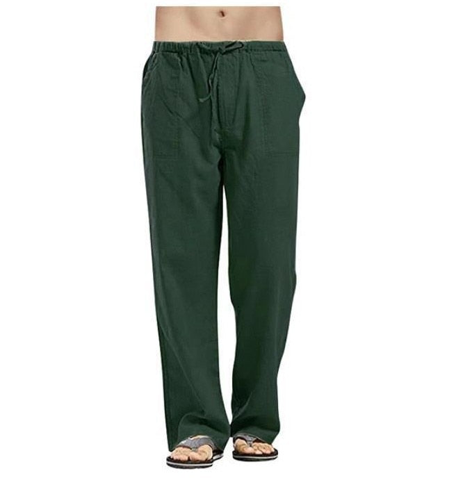 Multi-Pocket Linen Trousers