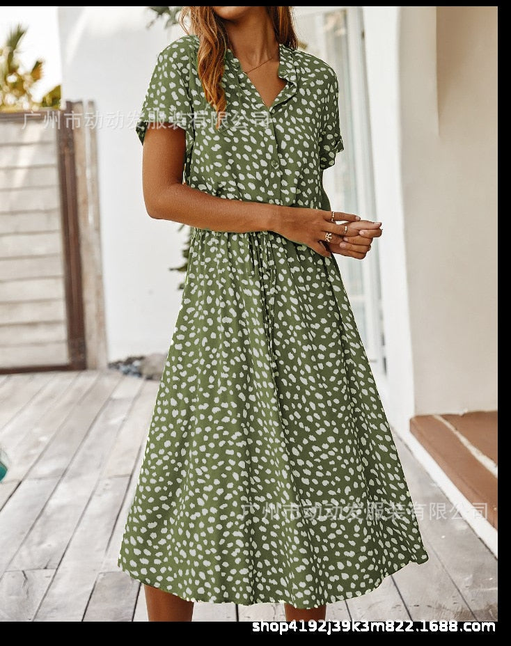 Robe chemise d'été légère à imprimé