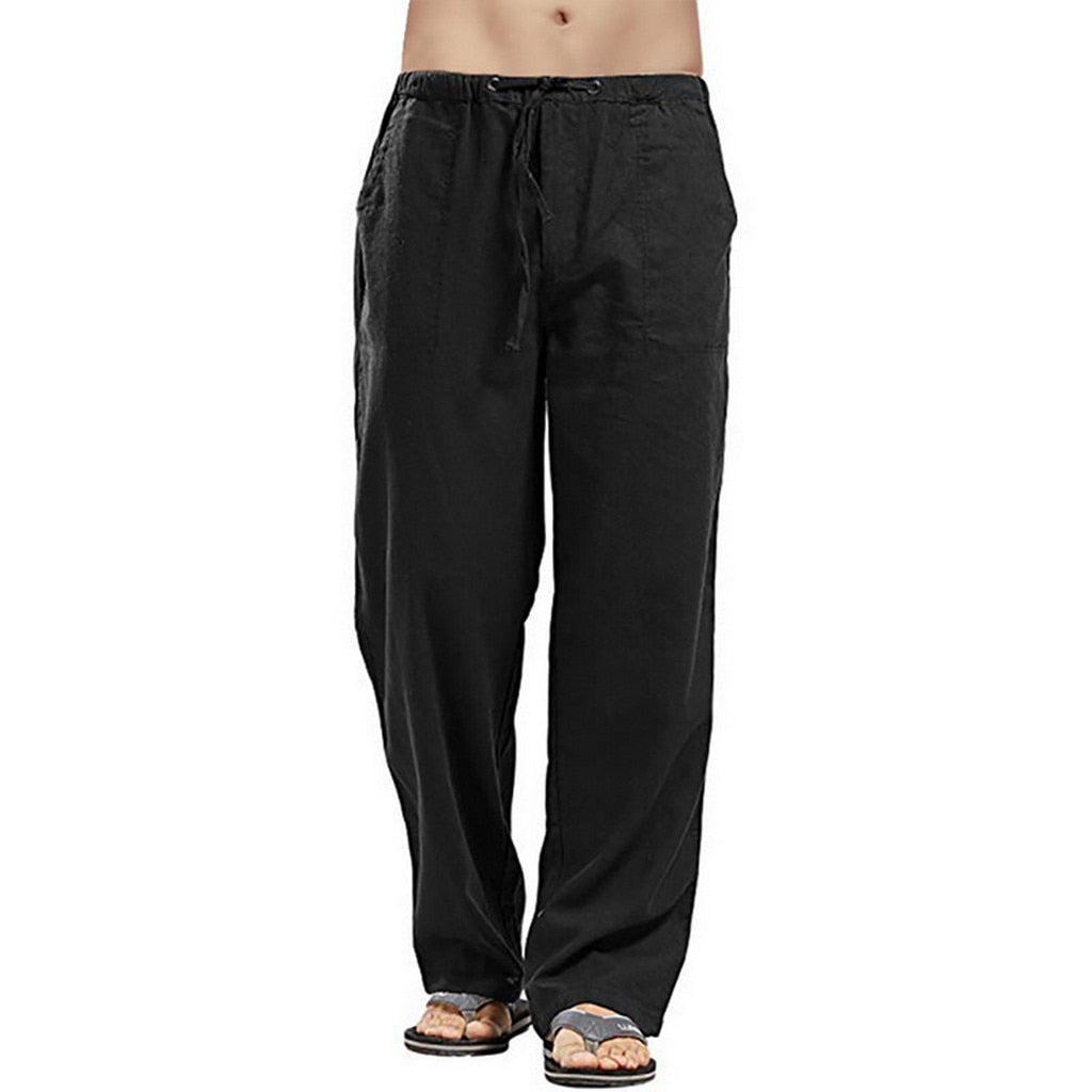Multi-Pocket Linen Trousers