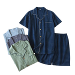 Pyjama en Gaze de Coton Chemise & Short Mixte - Printemps/ Été