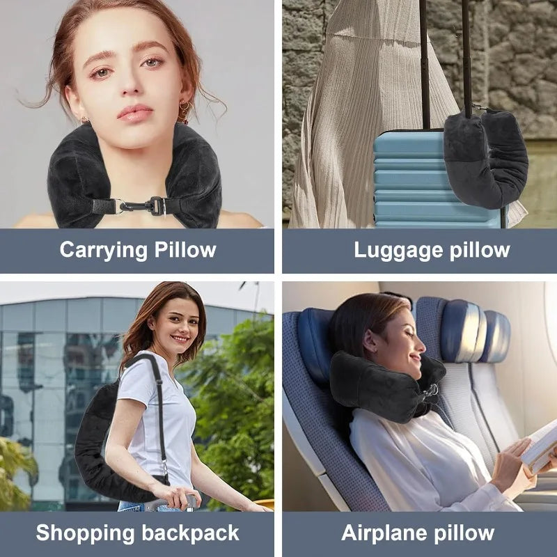 3PCS Travel Illusion Pillow to Fill - FREE Headband + Earplugs