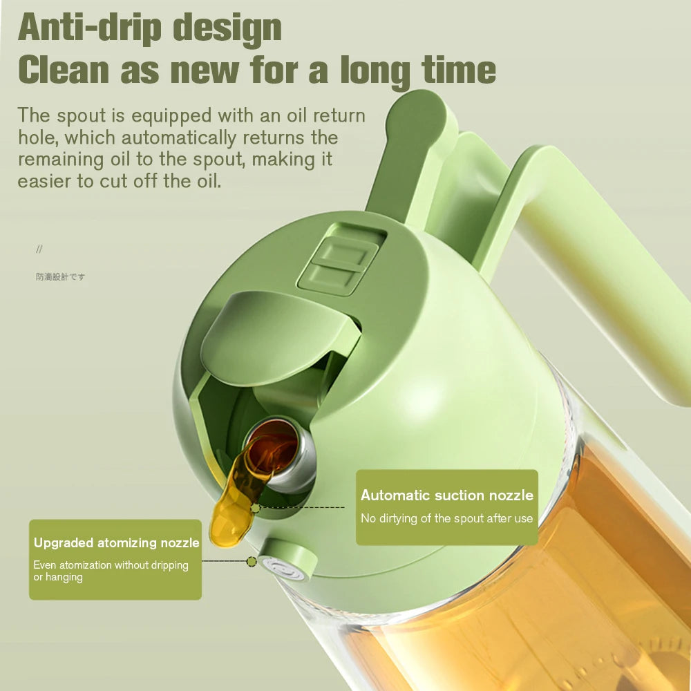 2-in-1 Glass Oil Sprayer for Cooking with Handle