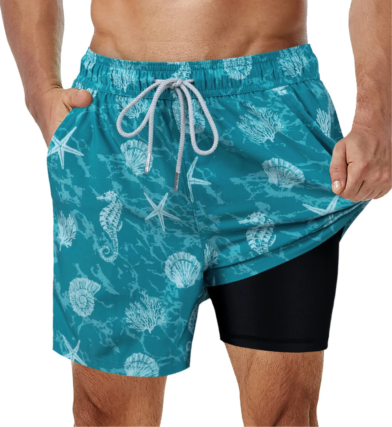 Swimsuit with integrated compression lining