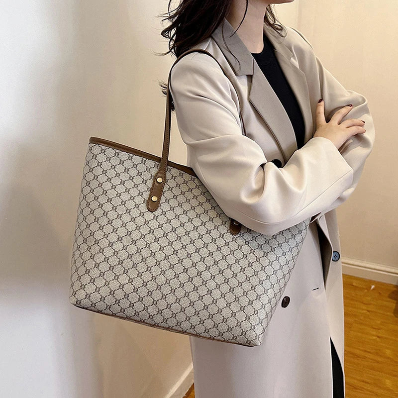 Sac à main Cabas en Cuir PU à motif Grande capacité
