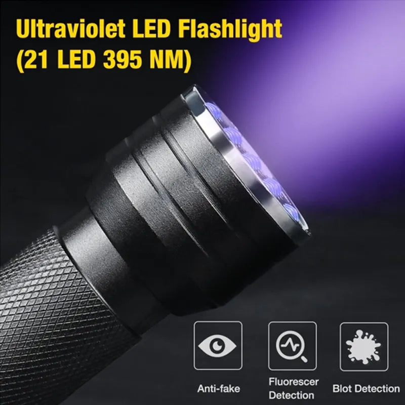 21 LED UV Flashlight for Bed Bug Detection