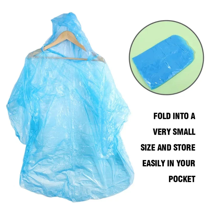 Pack of 2 Rain Ponchos + Keychain Pouch