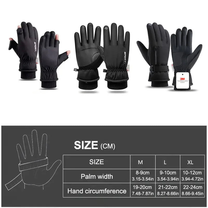 Gants Hiver -40°C Imperméables avec Isolation 3M