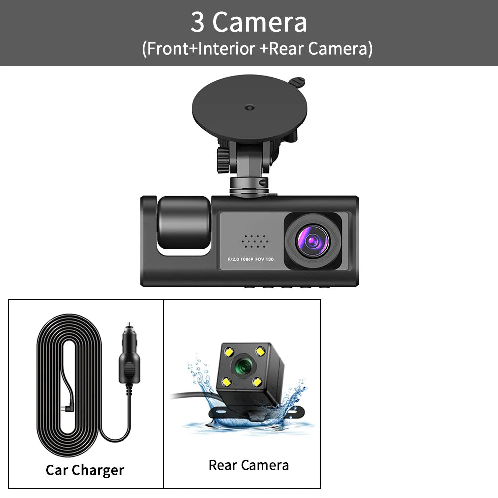 Triple Dash Cam - Full Coverage