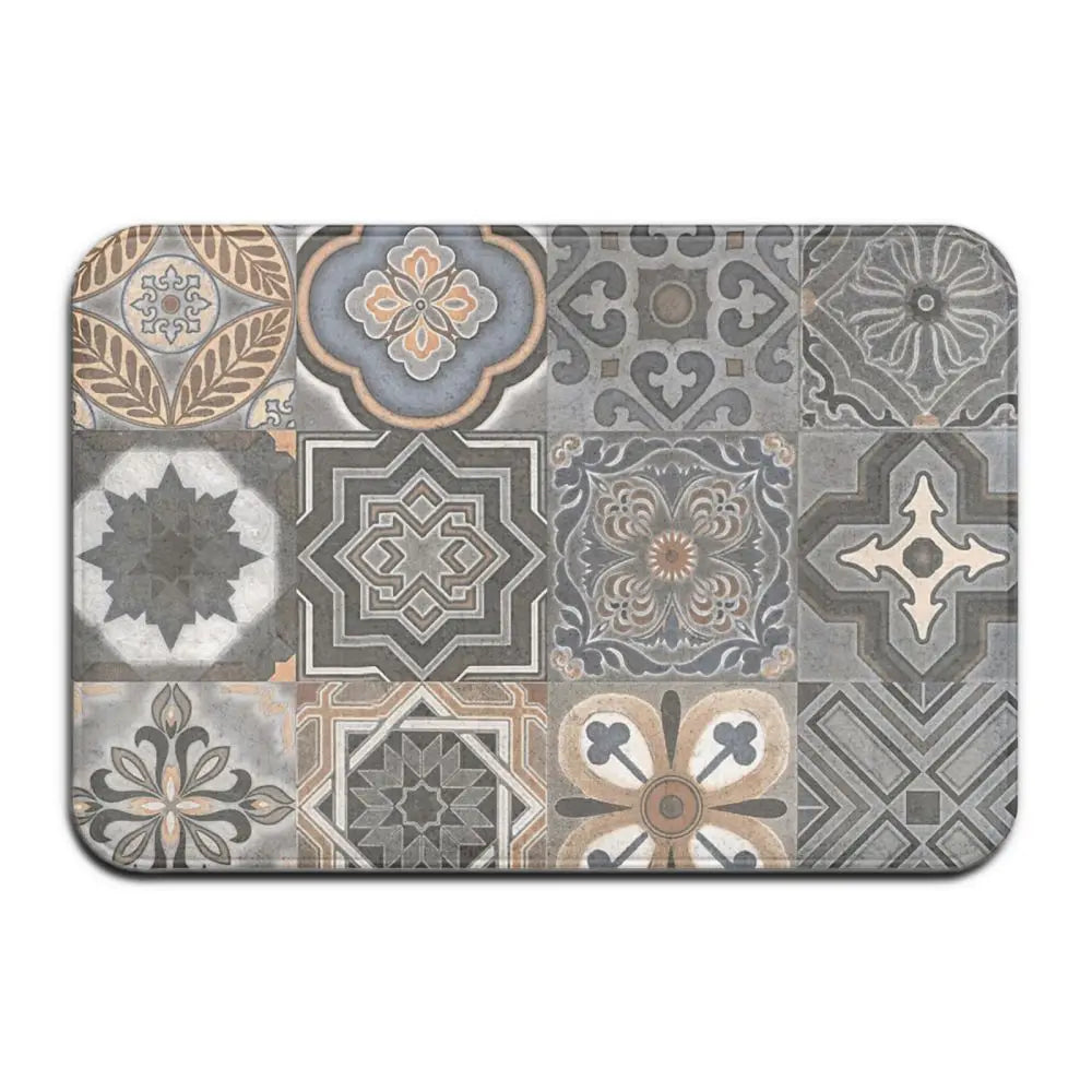 Cement tile floor mat