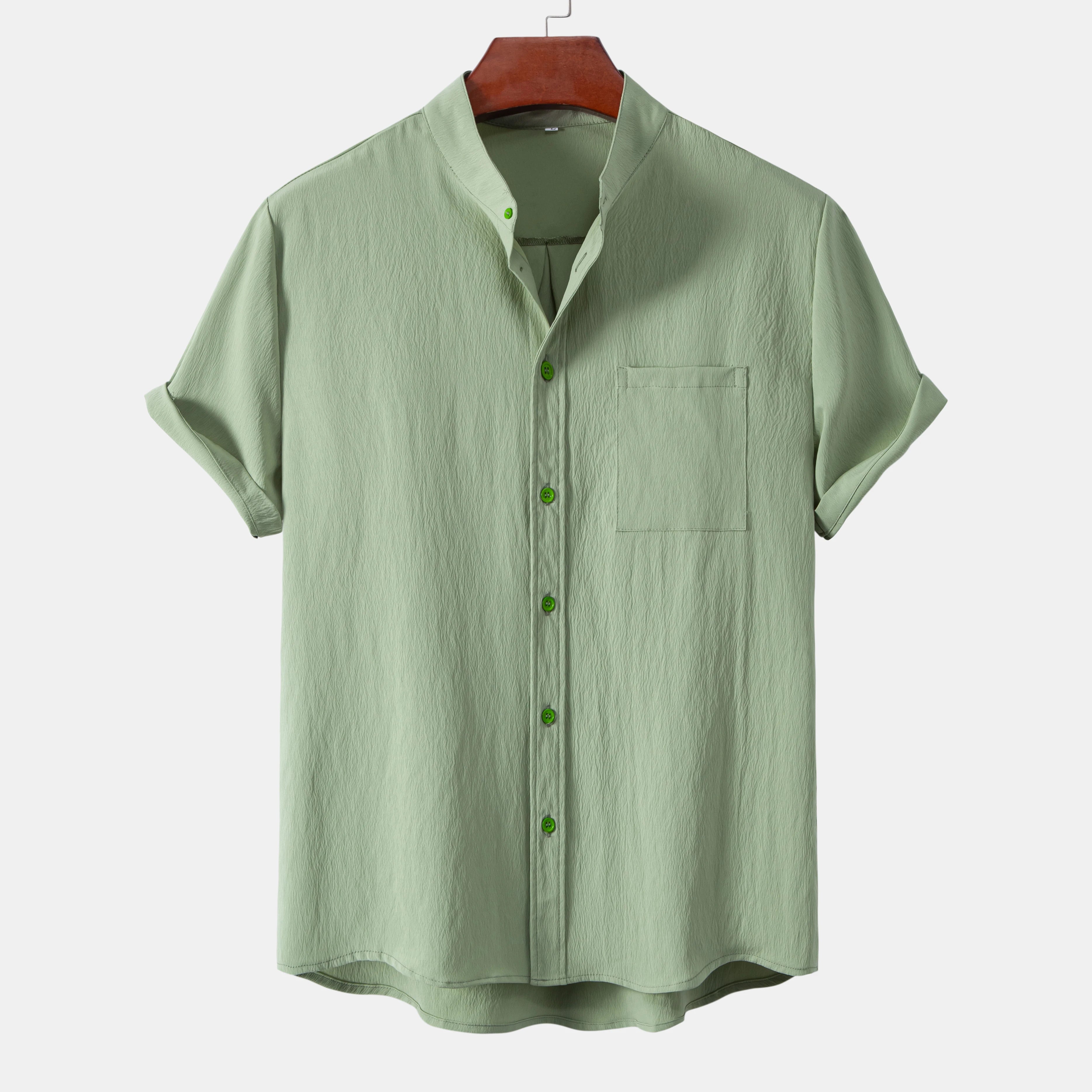 Casual Mandarin Collar Shirt - Spring & Summer