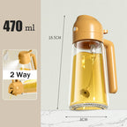 2-in-1 Glass Oil Sprayer for Cooking with Handle