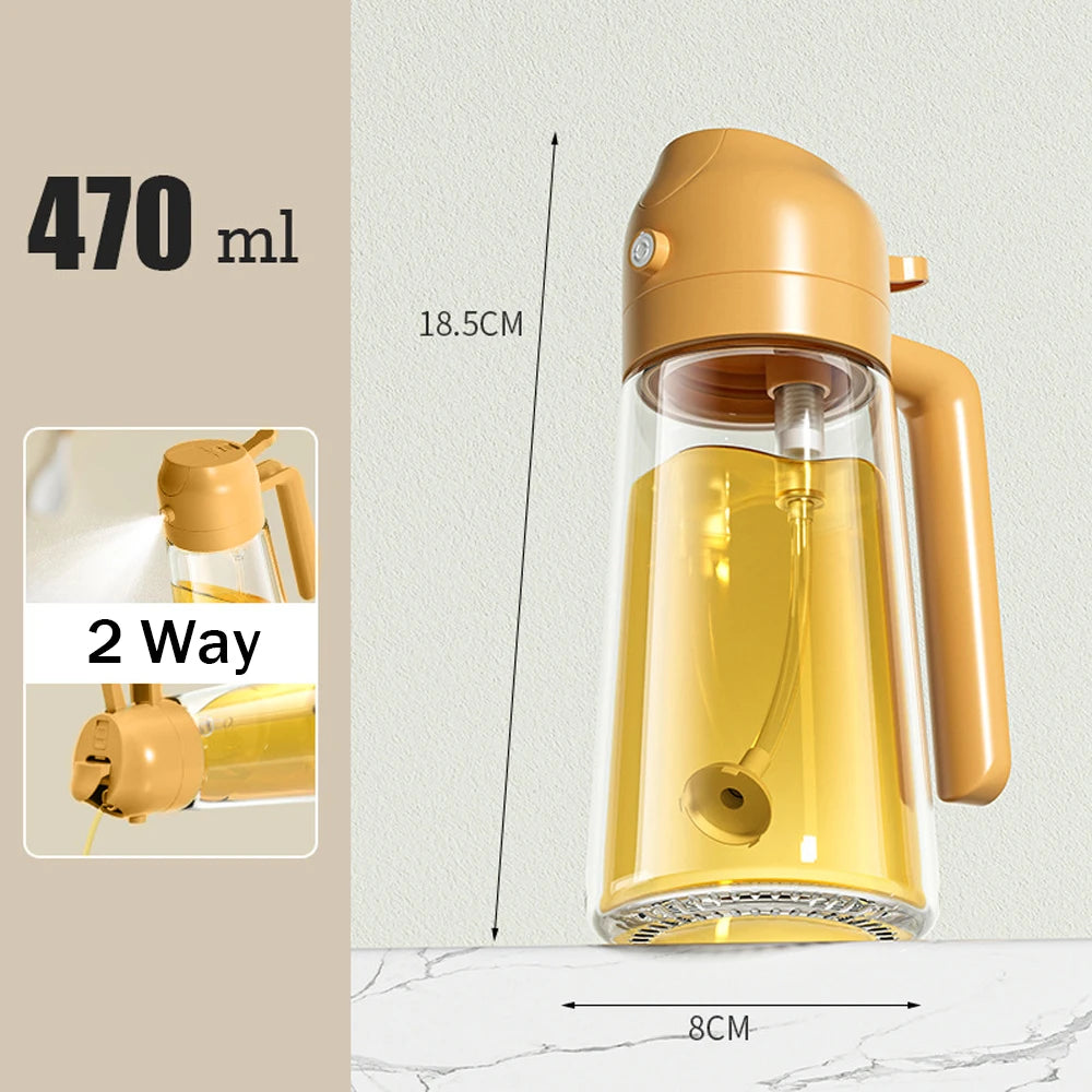2-in-1 Glass Oil Sprayer for Cooking with Handle