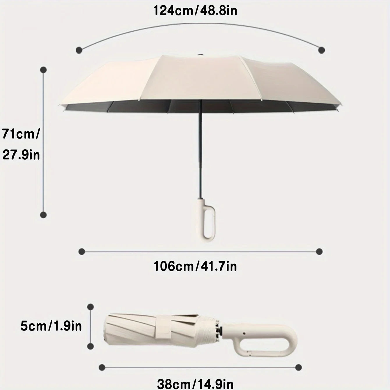 Reinforced Windproof Umbrella - Ergonomic and Practical Handle