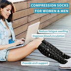 6 Pairs Patterned Compression Socks