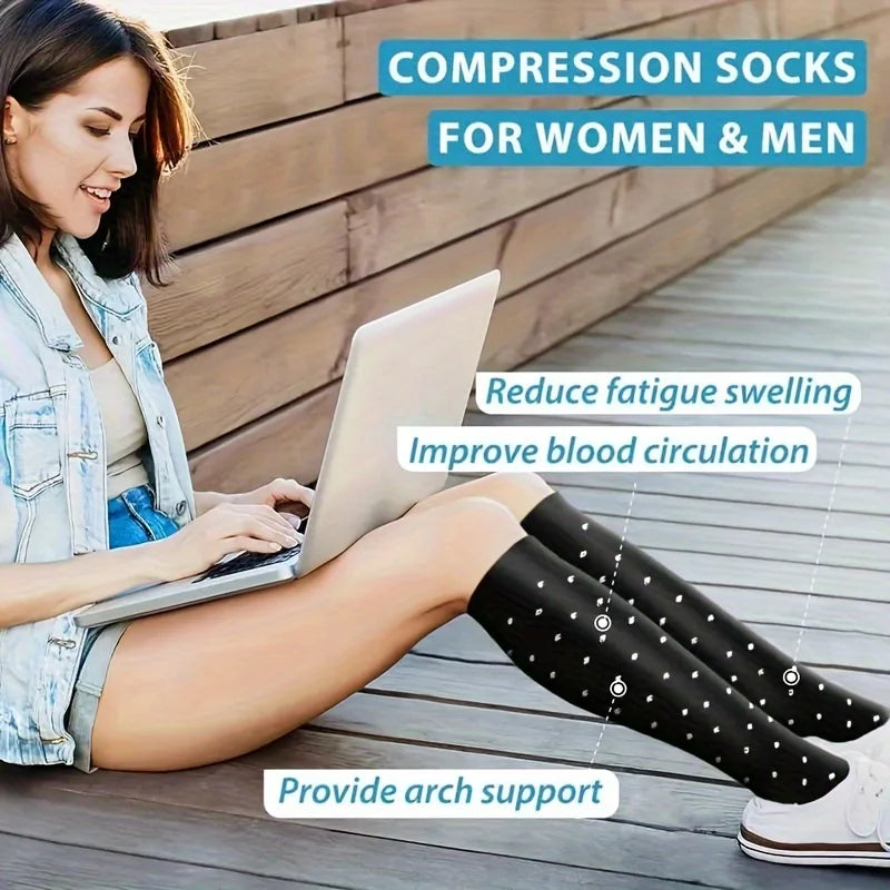 6 Pairs Patterned Compression Socks