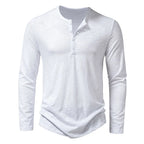T-Shirt à Manches Longues - Encolure à Boutons