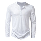 T-Shirt à Manches Longues - Encolure à Boutons