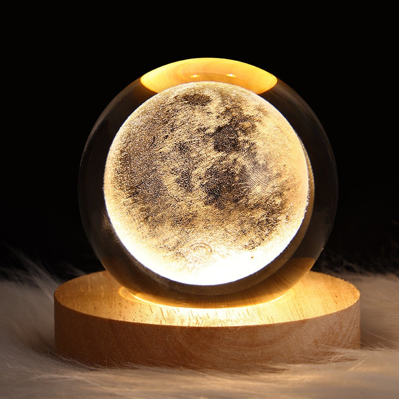 Crystal ball Starry sky and luminous galaxy