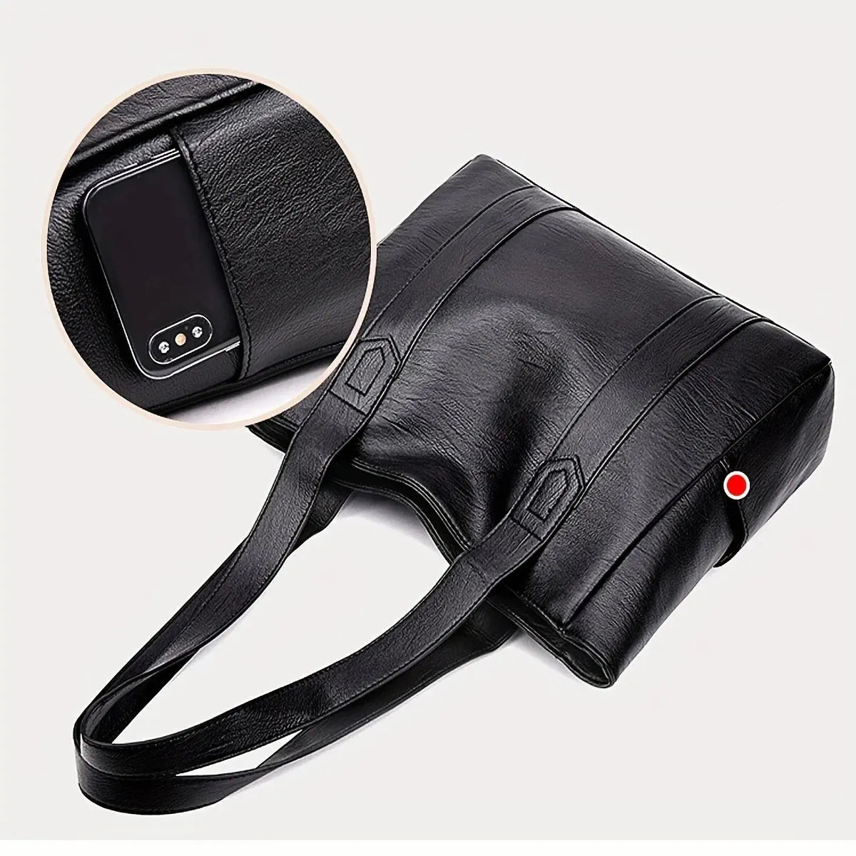 Large Capacity PU Leather Tote Bag