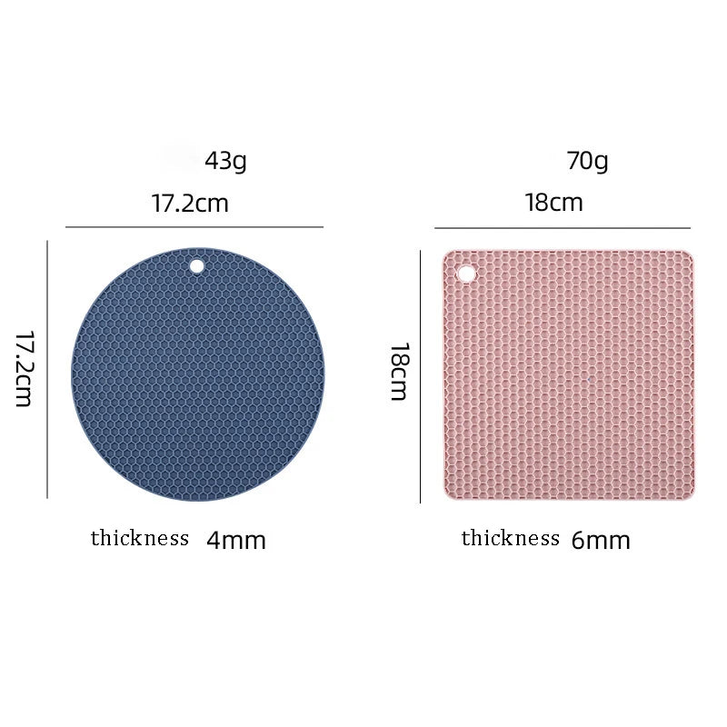 Lot de 4 Dessous de Plat en Silicone Antidérapant