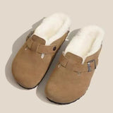 Chaussons Elégants Fourrés Effet Daim