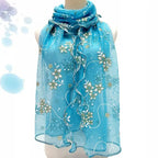 Foulard Femme Fleuri à Paillettes – Effet Soie, Léger & Élégant – Mi-Saison
