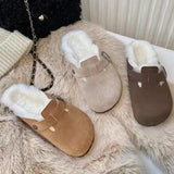Chaussons Elégants Fourrés Effet Daim