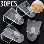 Pack of 30 Transparent Clip Hooks for drawers, doors...