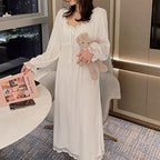 Long white nightgown with lace