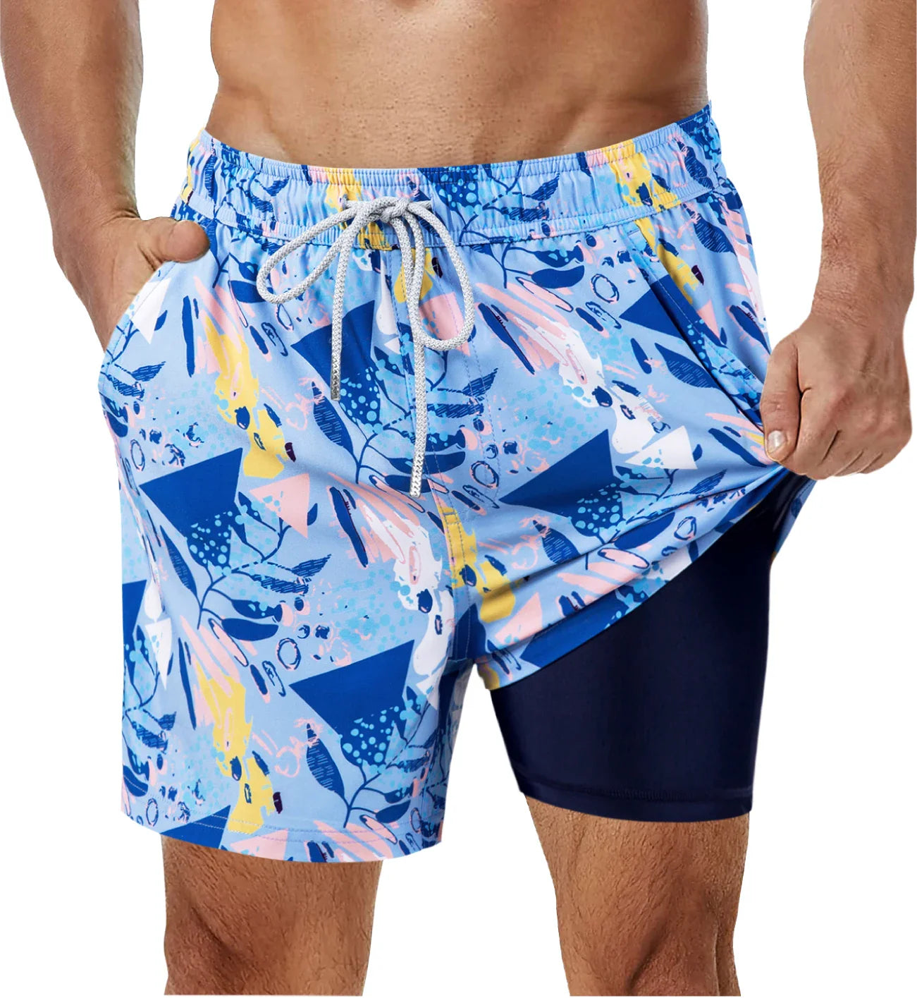 Swimsuit with integrated compression lining