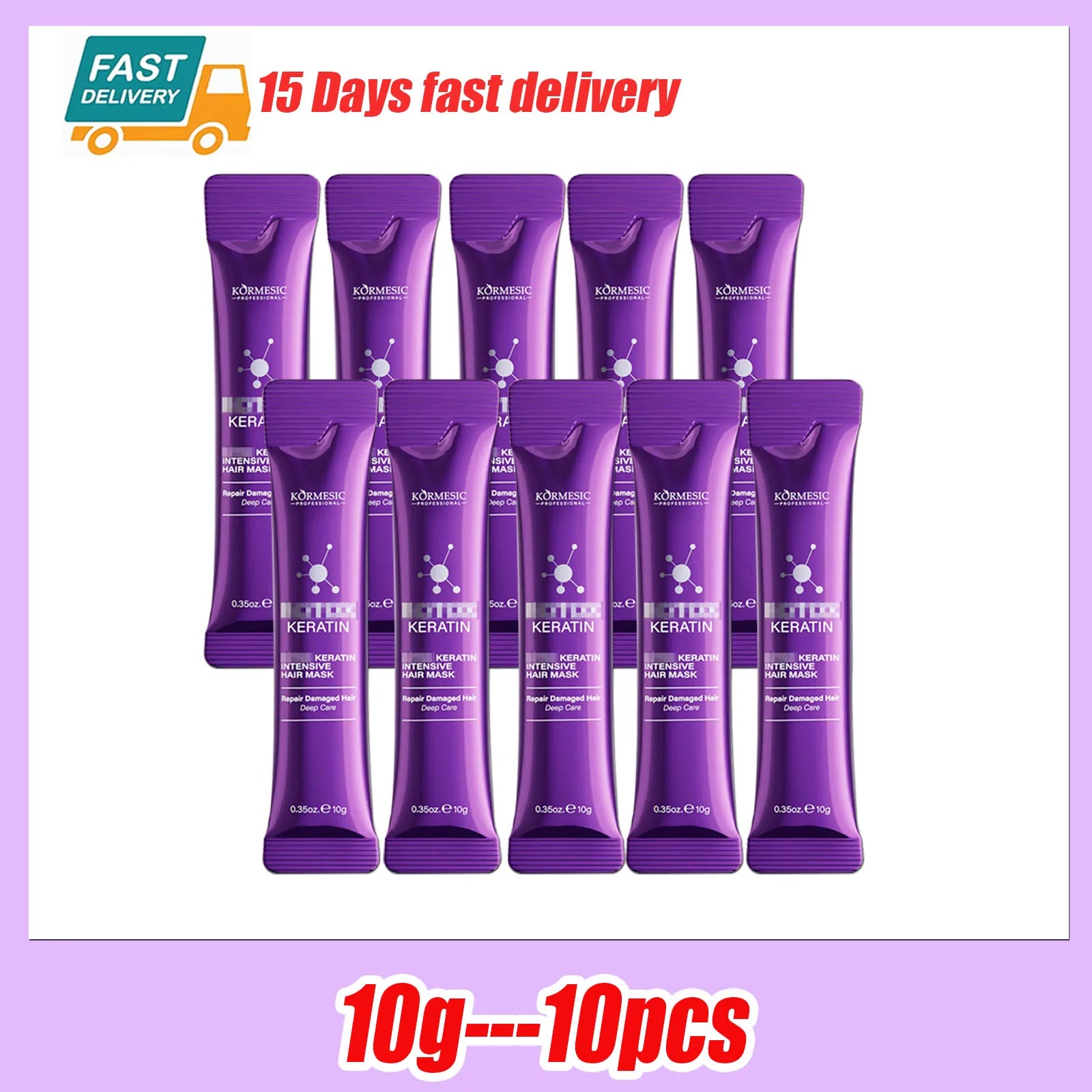 Pack of 10 Hair Masks - Keratin Botox