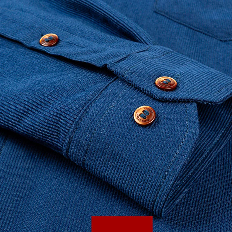 Corduroy shirt with warm fleece interior - Solid color