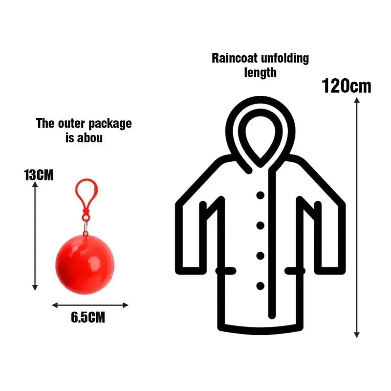 Lot de 10 Ponchos Imperméables jetables de Poche