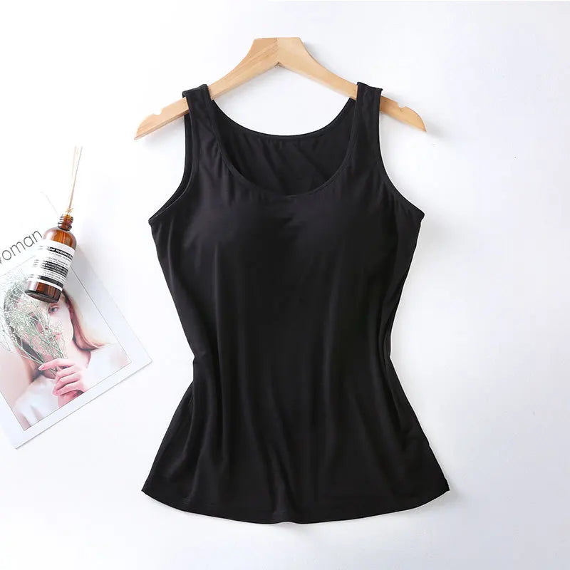 Women's Tank Top with Built-in Bra - Slim Fit, Everyday Comfort
