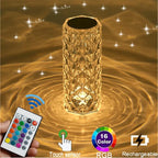 Crystal Effect Touch Lamp - Remote Control Included