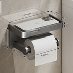 Toilet Paper Holder with Integrated Storage Shelf