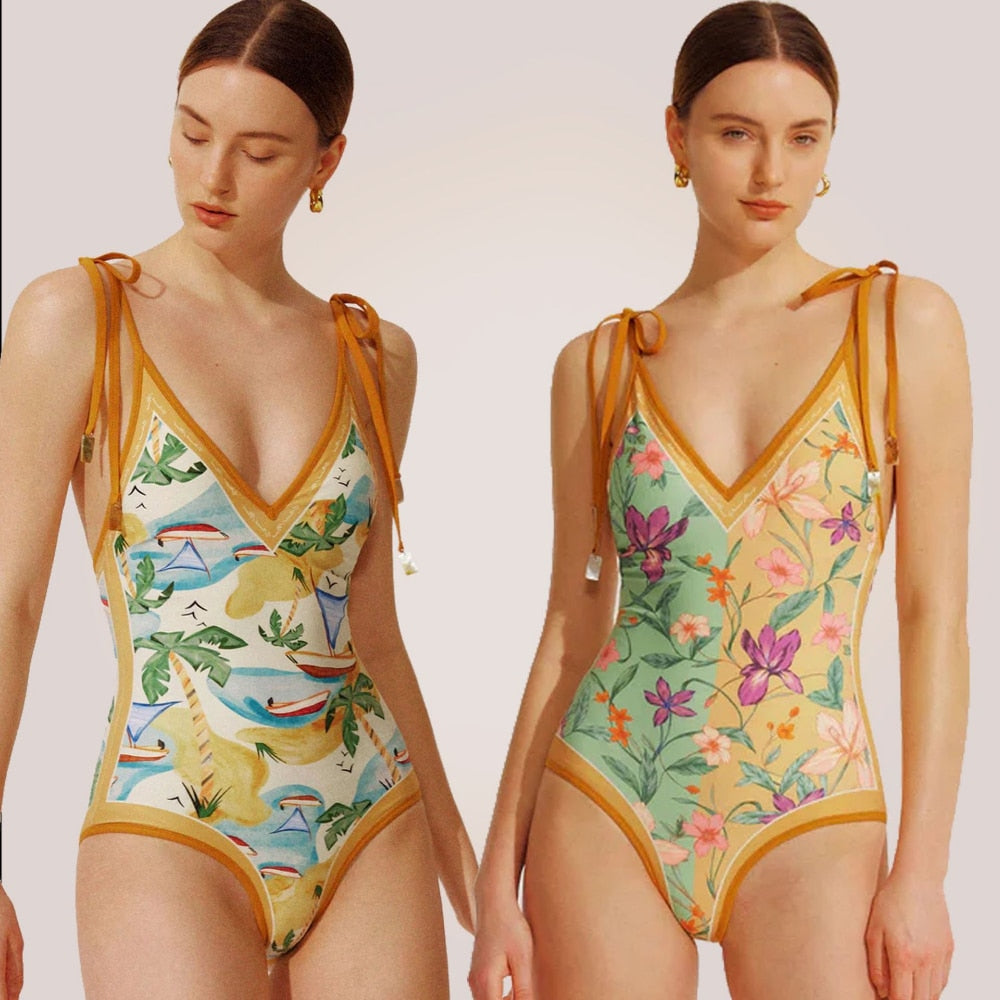 Reversible Printed One-Piece Swimsuit - Summer 2023 Collection