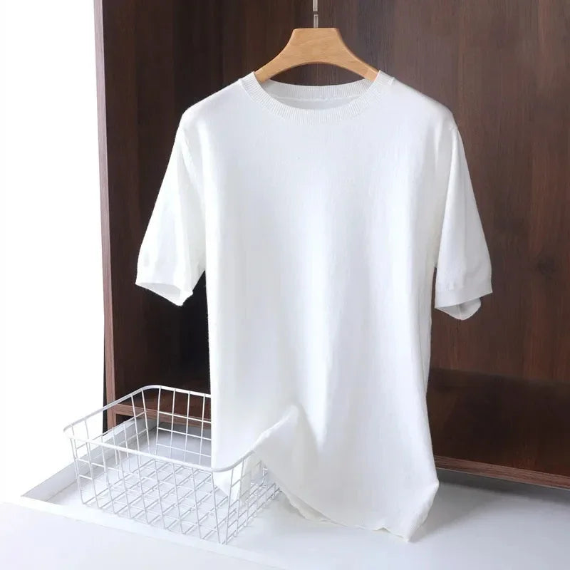 Men's Knitted Merino Wool Mid-Season T-Shirt - 6 Colors