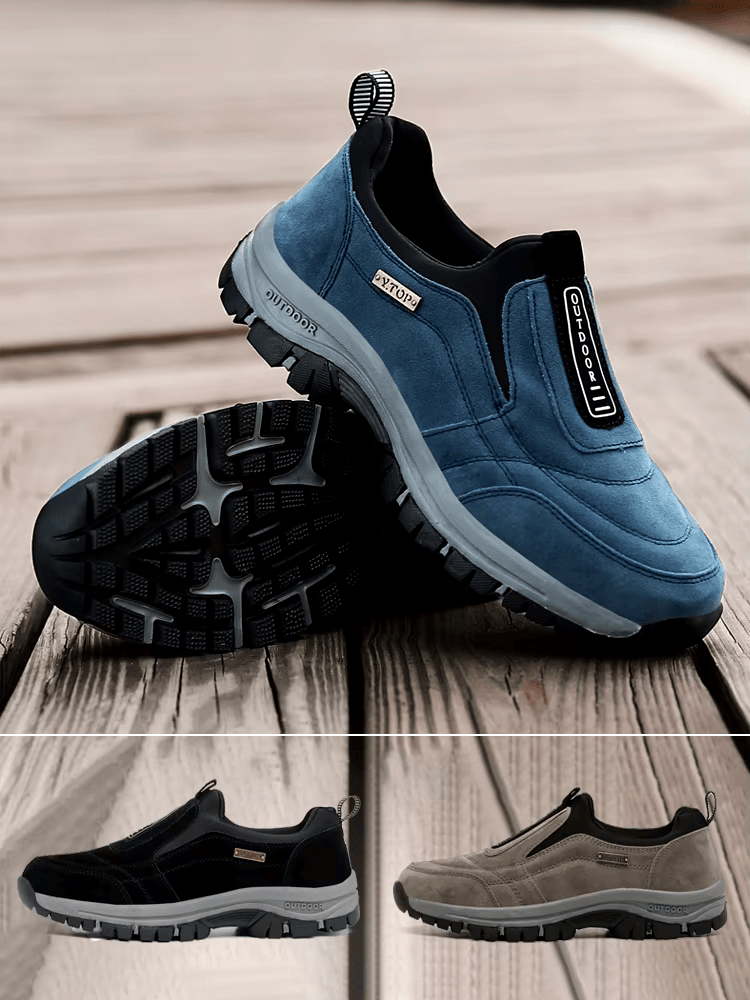Breathable Suede Leather Slip-On Hiking Shoes