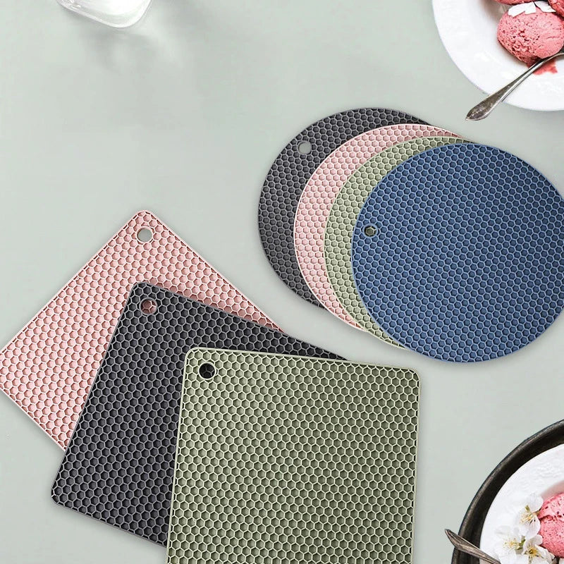 Lot de 4 Dessous de Plat en Silicone Antidérapant