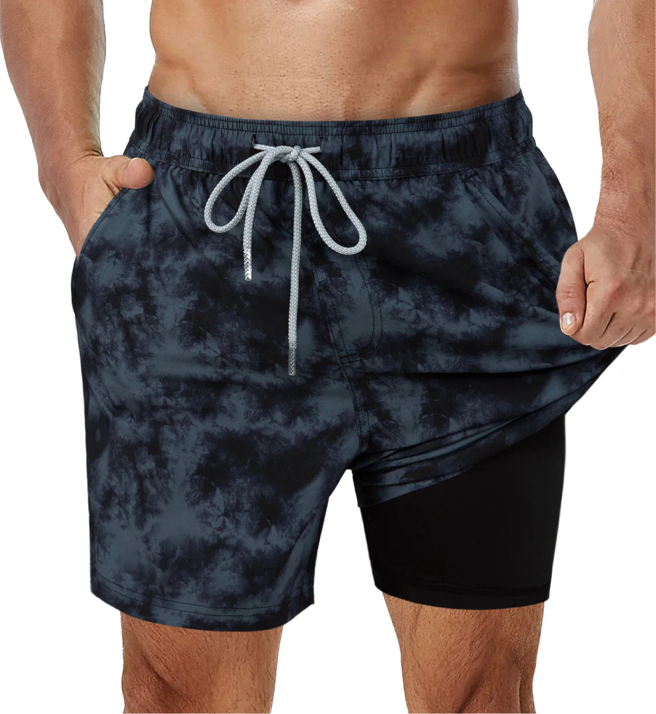 Swimsuit with integrated compression lining